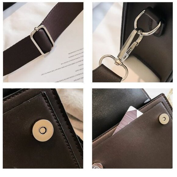 2/$30 Brown Cross-Body Bag Purse Adjustable Strap PU Leather Shoulder Bag - Picture 6 of 8